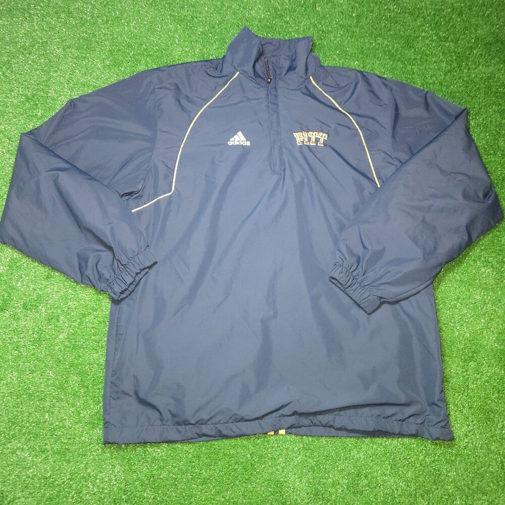 Pitt Panthers Adidas ClimaLite 1/4 zip pullover windbreaker jacket